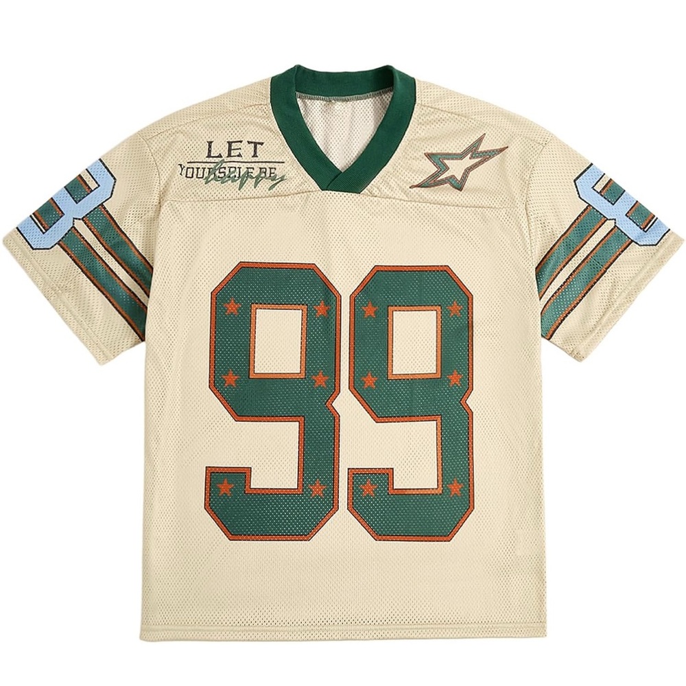 Beige and Green Sports Jersey